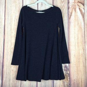 Long Sleeve Sweater Swing Dress Button detail